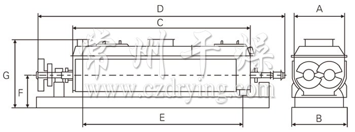 空心槳葉干燥機結(jié)構(gòu)示意圖